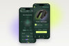 Padelplay app showing the shot distribution and the start screen with the sensor