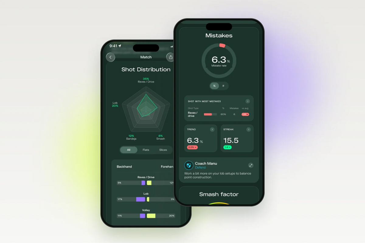 Padelplay app screens for the article “Padel chiquita: win the net back”