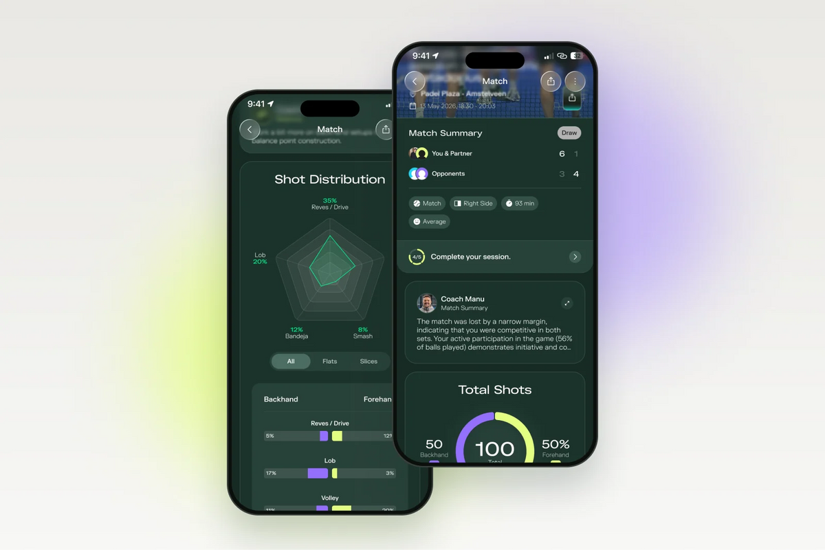 Padelplay app screens for the article “Padel volley technique: forehand and backhand”
