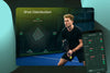 Padel player with a shot distribution overlay and the Padelplay mistake breakdown
