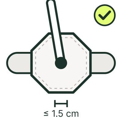 Bottom of a padel racket handle with the Padelplay mount: Central strap